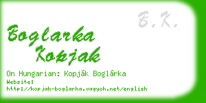 boglarka kopjak business card