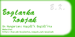 boglarka kopjak business card
